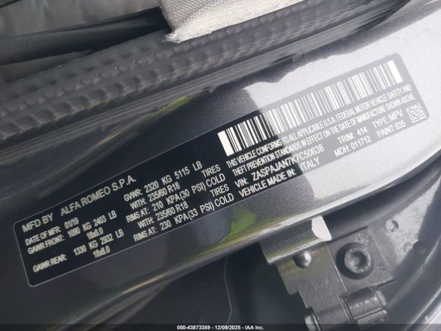 2019 ALFA ROMEO STELVIO ZASPAJAN7K7C50638 Photo 8