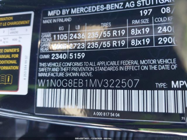 2021 MERCEDES-BENZ GLC 300 W1N0G8EB1MV322507 Photo 8