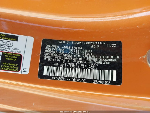 JF1ZNBH17P8754967 Toyota Gr86 10th Anniversary Special Edition