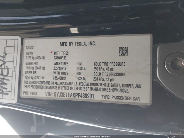 2023 TESLA MODEL 3 5YJ3E1EAXPF438901 Photo 8