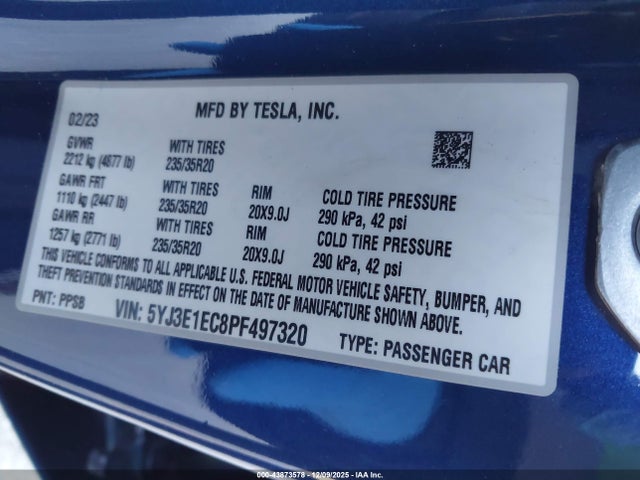 2023 TESLA MODEL 3 5YJ3E1EC8PF497320 Photo 8