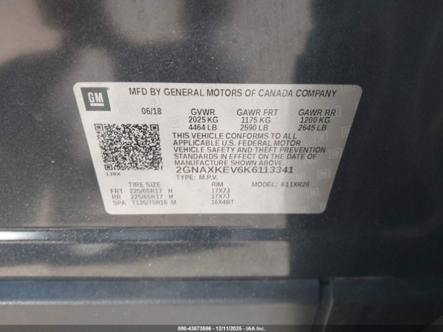 2019 CHEVROLET EQUINOX 2GNAXKEV6K6113341 Photo 8