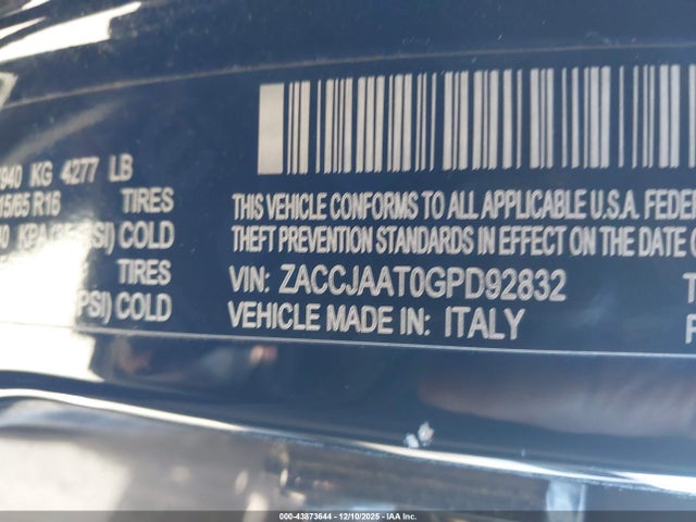 ZACCJAAT0GPD92832 Jeep Renegade