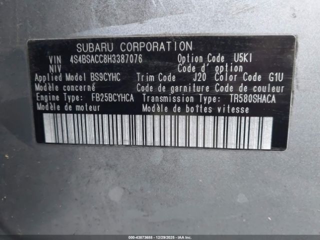 2017 SUBARU OUTBACK 4S4BSACC8H3387076 Photo 8