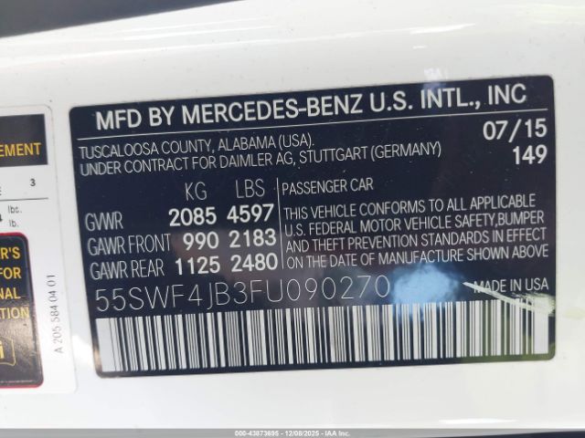 2015 MERCEDES-BENZ C 300 55SWF4JB3FU090270 Photo 8