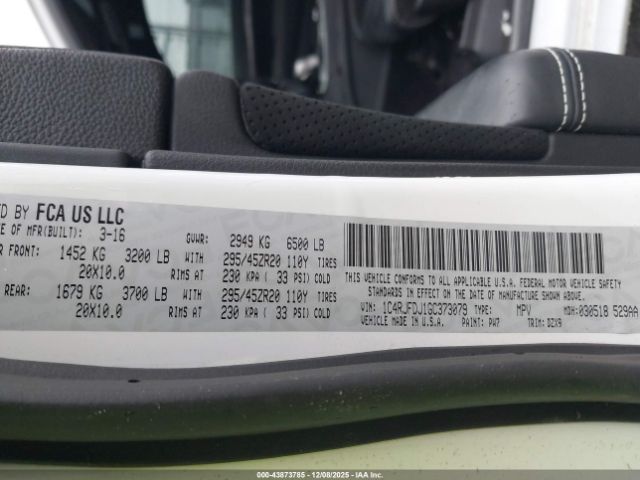 2016 JEEP GRAND CHEROKEE 1C4RJFDJ1GC373079 Photo 8