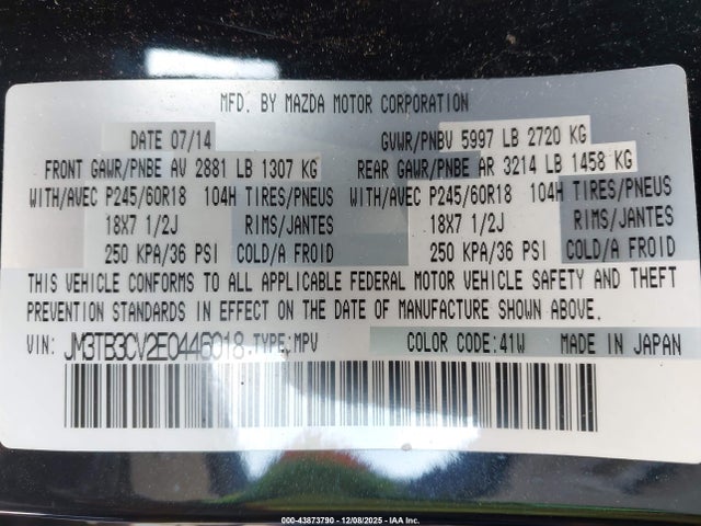Mazda Cx-9 Touring 2014 JM3TB3CV2E0446018 Image 9