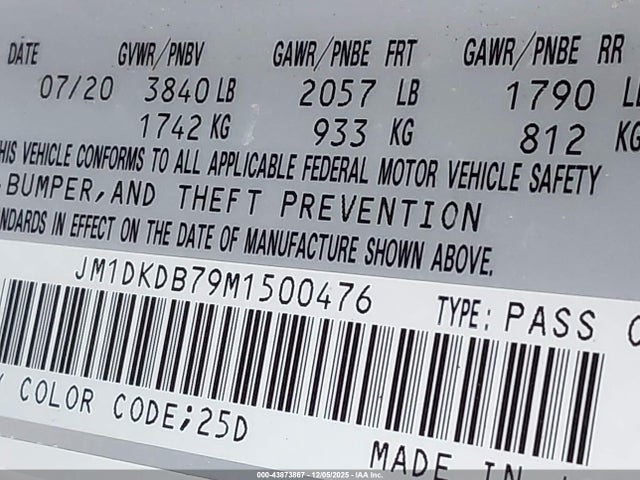 2021 MAZDA CX-3 JM1DKDB79M1500476 Photo 8