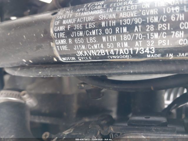 2007 KAWASAKI VN900 JKAVN2B147A017343 Photo 9