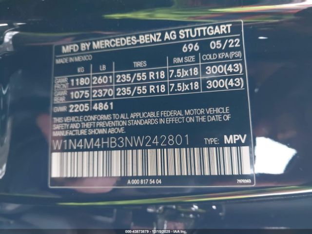 2022 MERCEDES-BENZ GLB 250 W1N4M4HB3NW242801 Photo 8