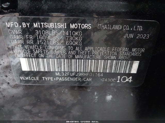 2024 MITSUBISHI MIRAGE G4 ML32FUFJ9RHF01164 Photo 8