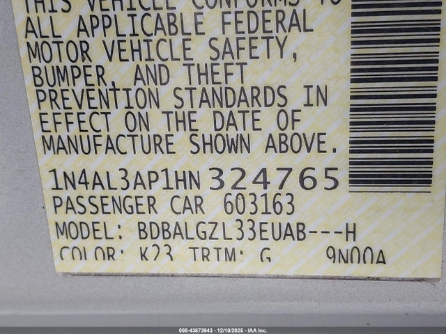 1N4AL3AP1HN324765 Nissan Altima 2.5 S
