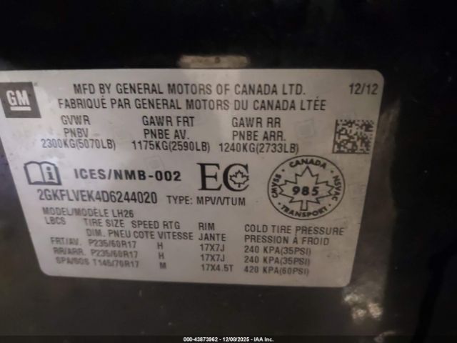 2013 GMC TERRAIN 2GKFLVEK4D6244020 Photo 8