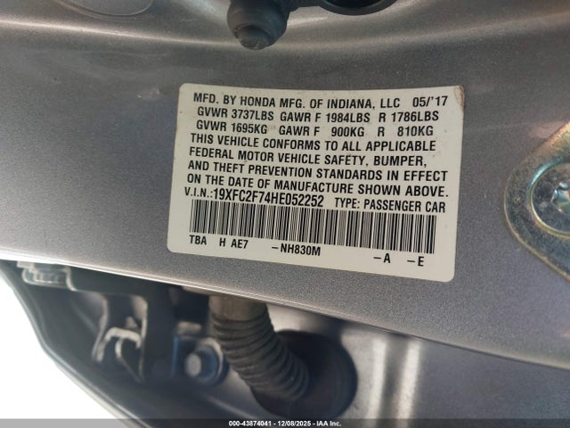 Honda CIVIC EX 2017 19XFC2F74HE052252 Image 9