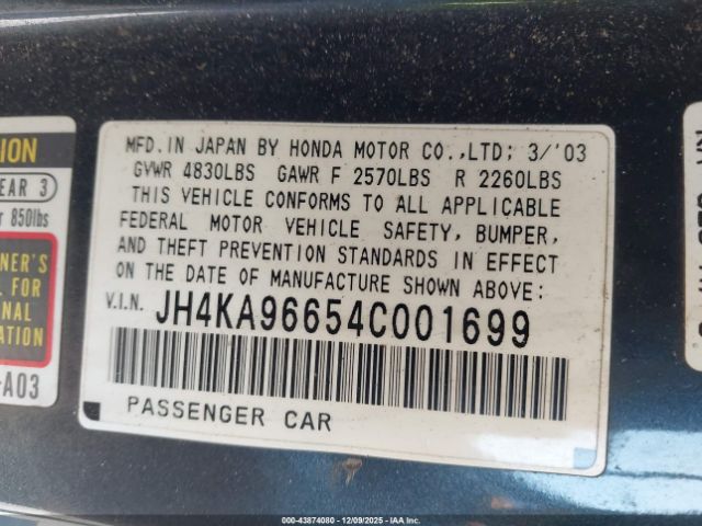 2004 ACURA RL JH4KA96654C001699 Photo 8