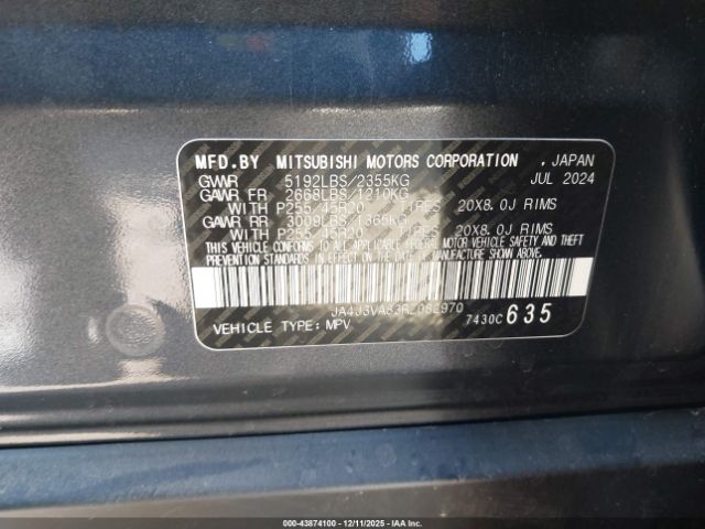 2024 MITSUBISHI OUTLANDER JA4J3VA83RZ082970 Photo 8