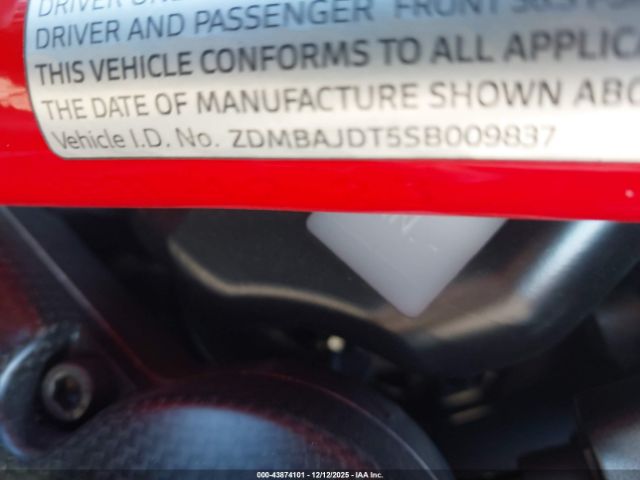 2025 DUCATI HYPERMOTARD ZDMBAJDT5SB009837 Photo 9