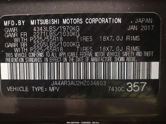 2017 MITSUBISHI OUTLANDER SPORT JA4AR3AU2HZ034603 Photo 8