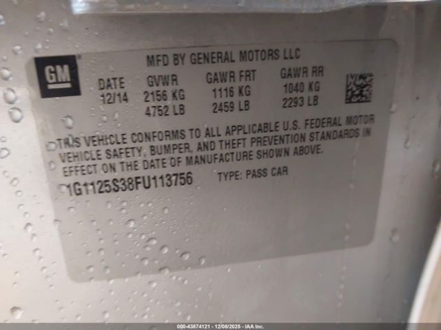 2015 CHEVROLET IMPALA 1G1125S38FU113756 Photo 8