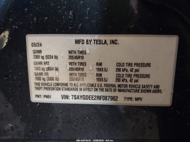 2024 TESLA MODEL Y 7SAYGDEE2RF087962 Photo 8
