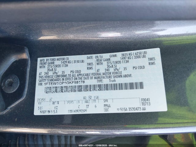 Ford F-150 Xl 2016 1FTEW1CP1GKF98178 Image 9