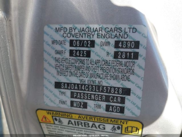 2003 JAGUAR XJ SAJDA14C93LF57828 Photo 8