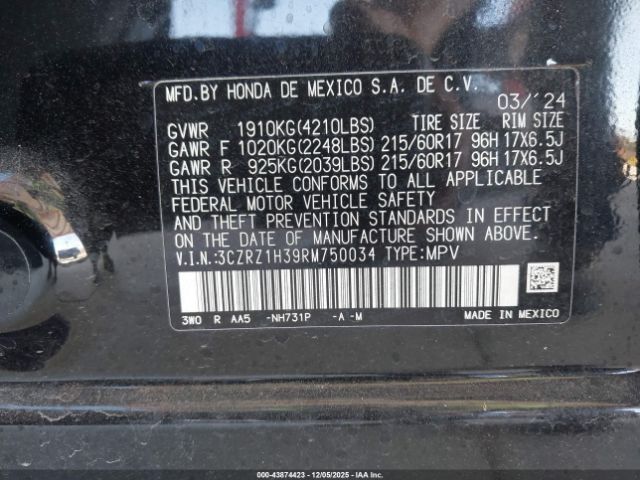 2024 HONDA HR-V 3CZRZ1H39RM750034 Photo 8