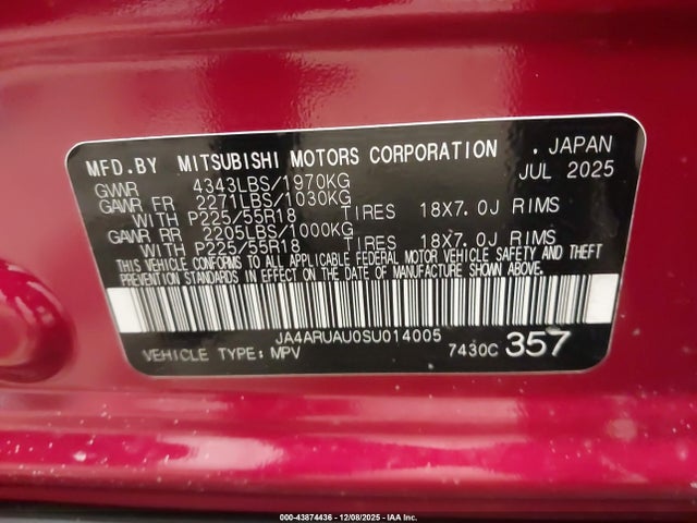 2025 MITSUBISHI OUTLANDER SPORT JA4ARUAU0SU014005 Photo 8