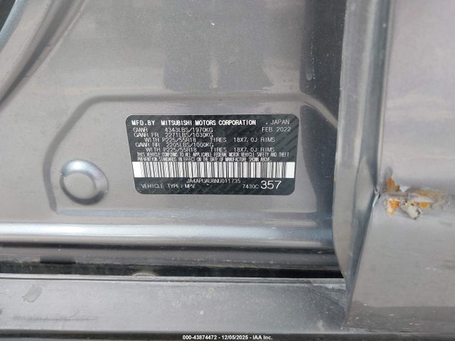 2022 MITSUBISHI OUTLANDER SPORT JA4APUAU8NU011735 Photo 8