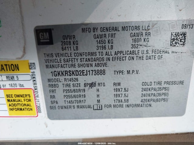 1GKKRSKD2EJ173888 GMC Acadia Slt-2