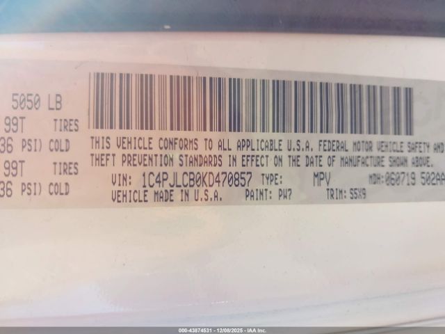 2019 JEEP CHEROKEE 1C4PJLCB0KD470857 Photo 8