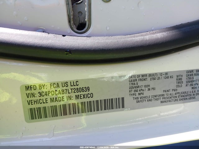 3C4PDCAB7LT280639 Dodge Journey Se Value