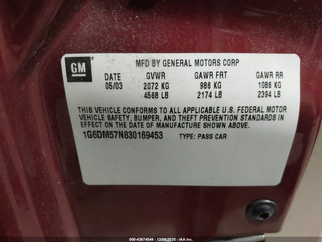 2003 CADILLAC CTS 1G6DM57N830169453 Photo 8