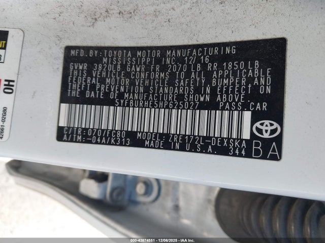 Toyota COROLLA SE 2017 5YFBURHE5HP625027 Image 9
