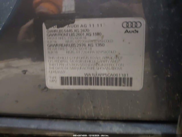 2012 AUDI Q5 WA1LFAFP5CA061181 Photo 8