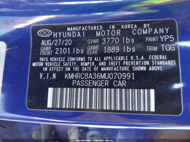 2021 HYUNDAI VENUE KMHRC8A36MU070991 Photo 8