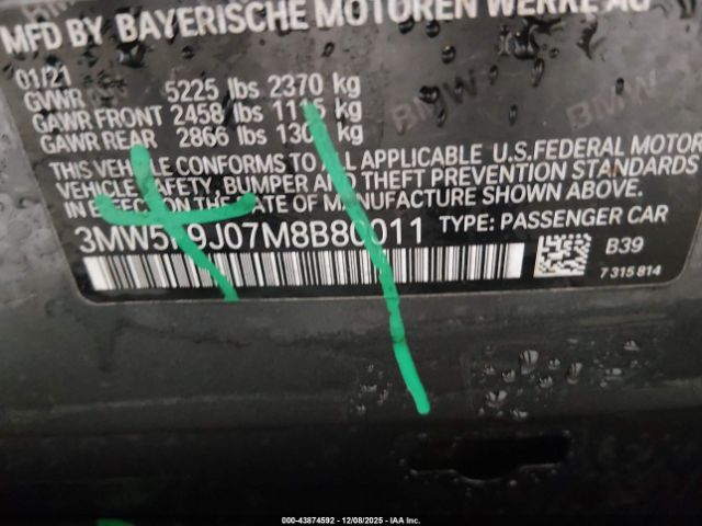 2021 BMW 3 SERIES 3MW5P9J07M8B80011 Photo 8