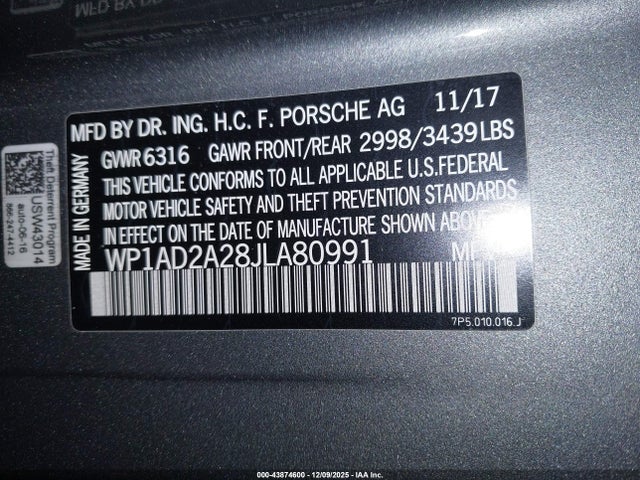 2018 PORSCHE CAYENNE WP1AD2A28JLA80991 Photo 8