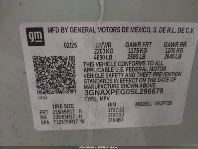 2025 CHEVROLET EQUINOX 3GNAXPEG0SL296679 Photo 8