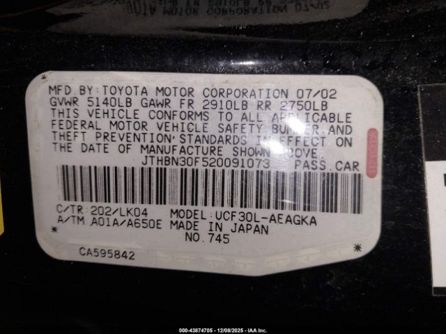 2002 LEXUS LS 430 JTHBN30F520091073 Photo 8