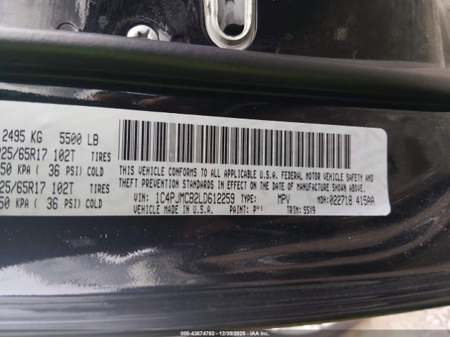 2020 JEEP CHEROKEE 1C4PJMCB2LD612259 Photo 8