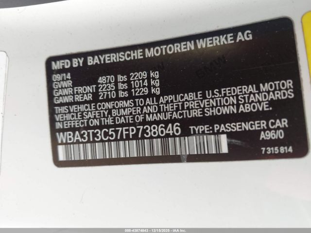 2015 BMW 435I WBA3T3C57FP738646 Photo 8
