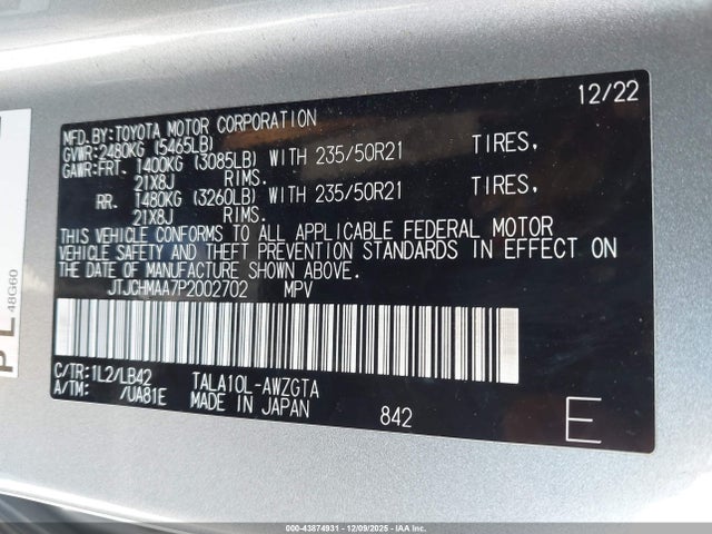 JTJCHMAA7P2002702 Lexus Rx 350 Premium Plus