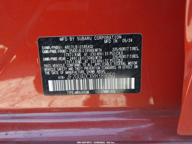 Subaru Crosstrek Premium 2024 JF2GUADCXRH389050 Image 9