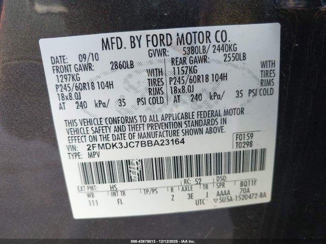 2011 FORD EDGE 2FMDK3JC7BBA23164 Photo 8