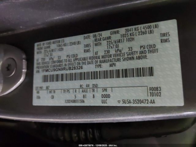 2024 FORD ESCAPE 1FMCU9GN9RUB28326 Photo 8