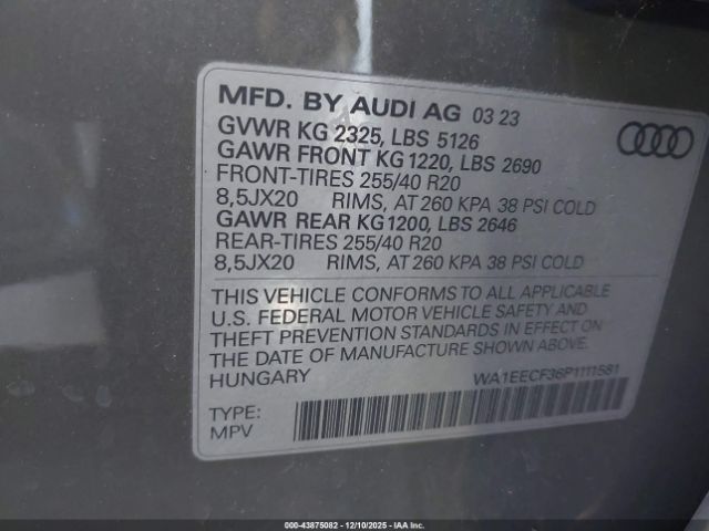 2023 AUDI Q3 WA1EECF36P1111581 Photo 8