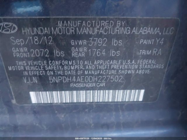 2013 HYUNDAI ELANTRA 5NPDH4AE0DH227502 Photo 8