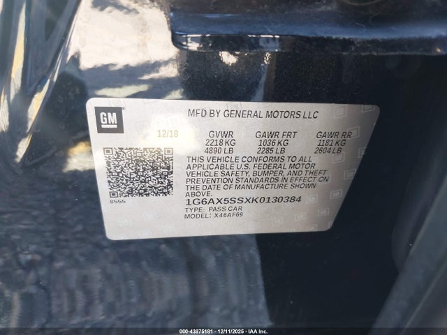 1G6AX5SSXK0130384 Cadillac CTS LUXURY