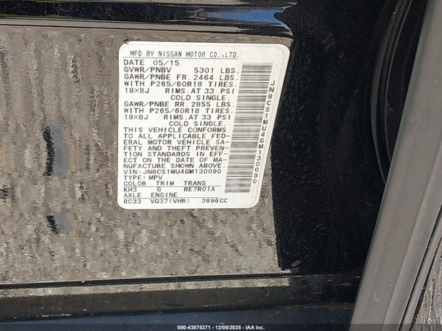 2016 INFINITI QX70 JN8CS1MU4GM130090 Photo 8